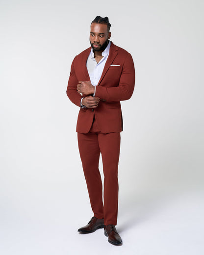 Athletic Fit Stretch Blazer - Solid Brick
