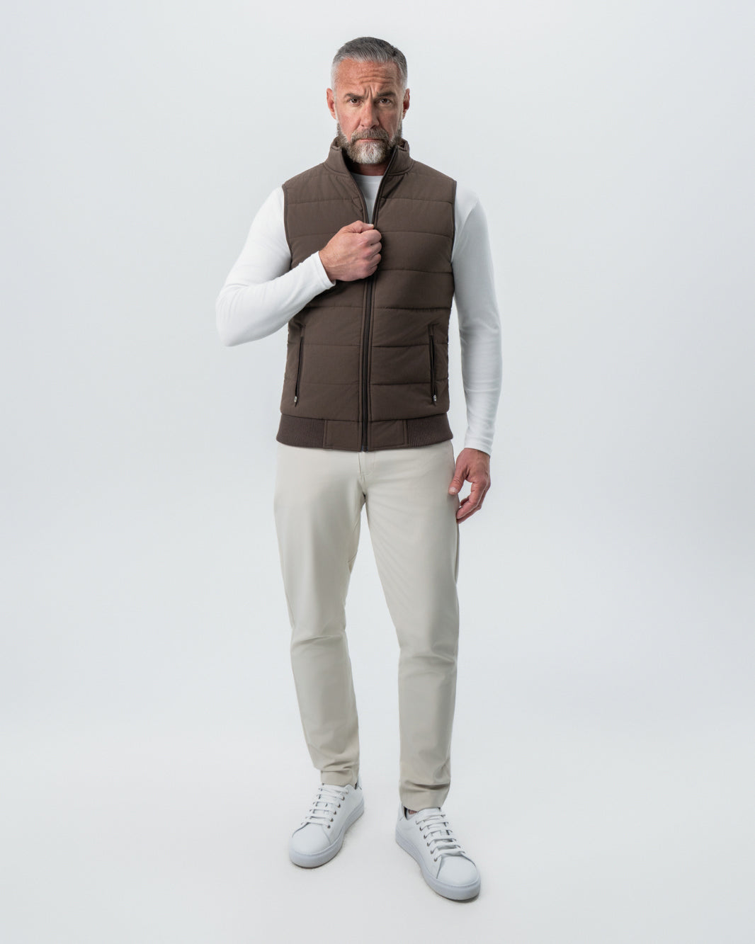 Down Vest - Brown