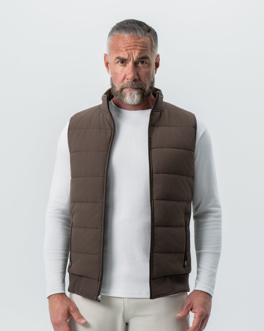 Down Vest - Brown