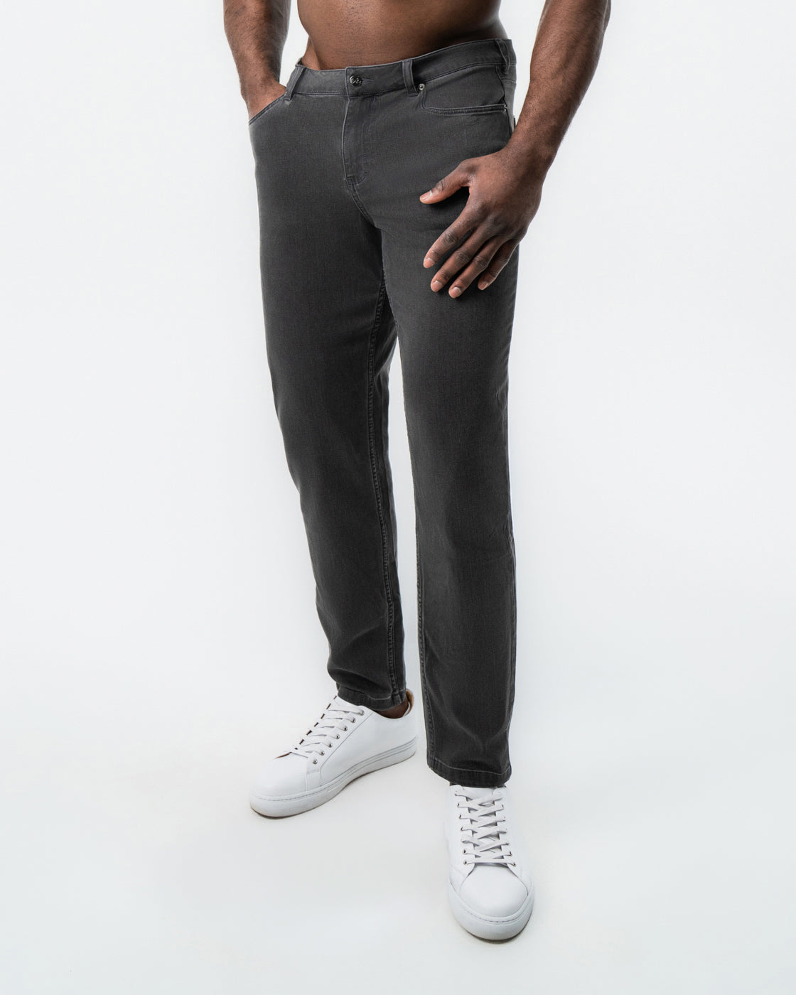Athletic Fit Stretch Jeans - Charcoal