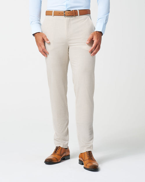 Athletic Fit Stretch Suit Pants - Lightweight Heathered Bamboo