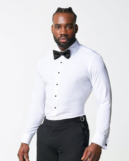 The Solid White Tuxedo Shirt - Classic Fit