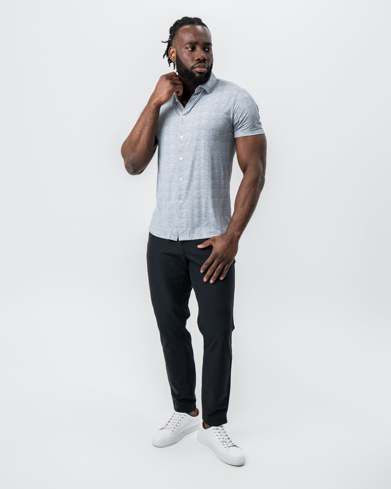 "The Jefferson" Light Grey Printed Linen