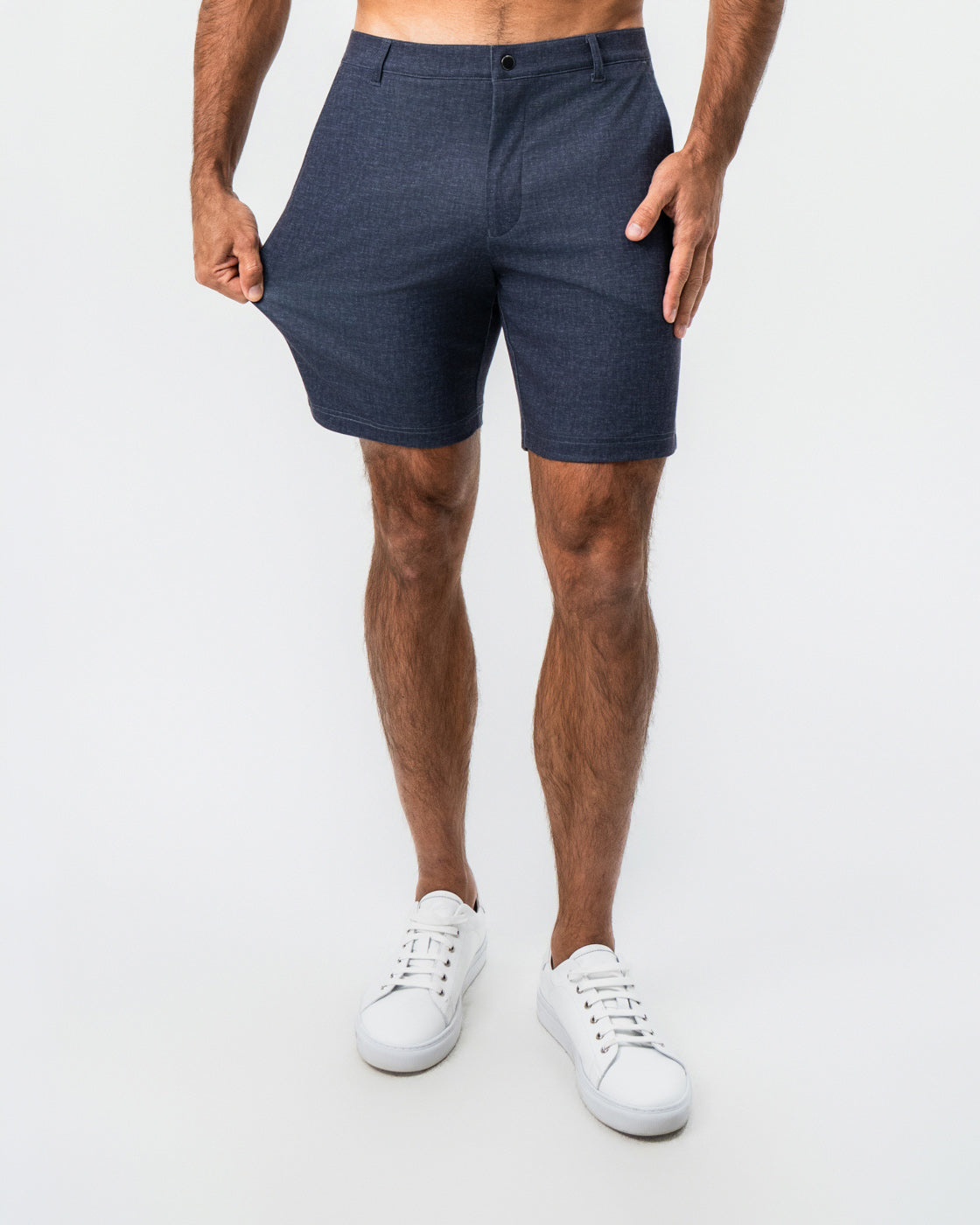 Brushed Athletic Fit Short - Textured Navy