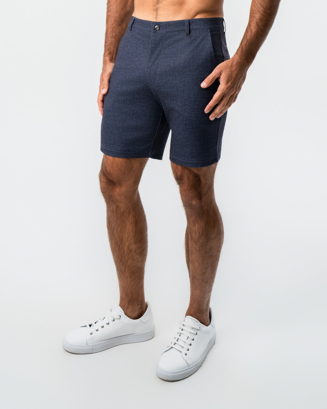 Brushed Athletic Fit Short - Textured Navy
