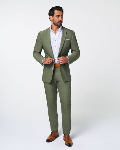 Athletic Fit Stretch Pants - Heathered Forest Green