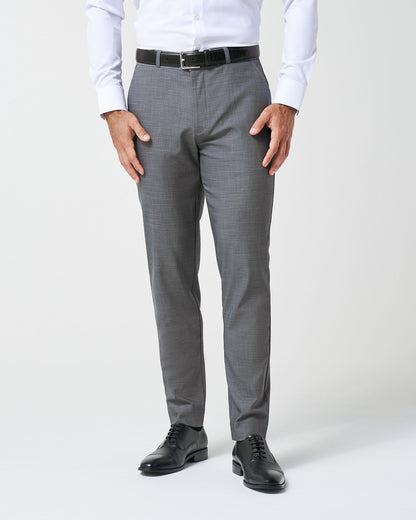 Athletic Fit Stretch Suit Pants - Heathered Grey