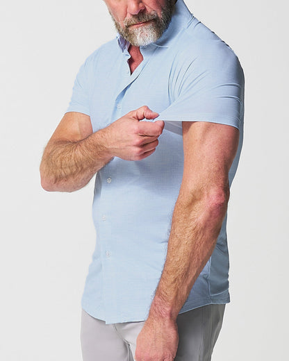 "The Rowan" Light Blue Printed Linen