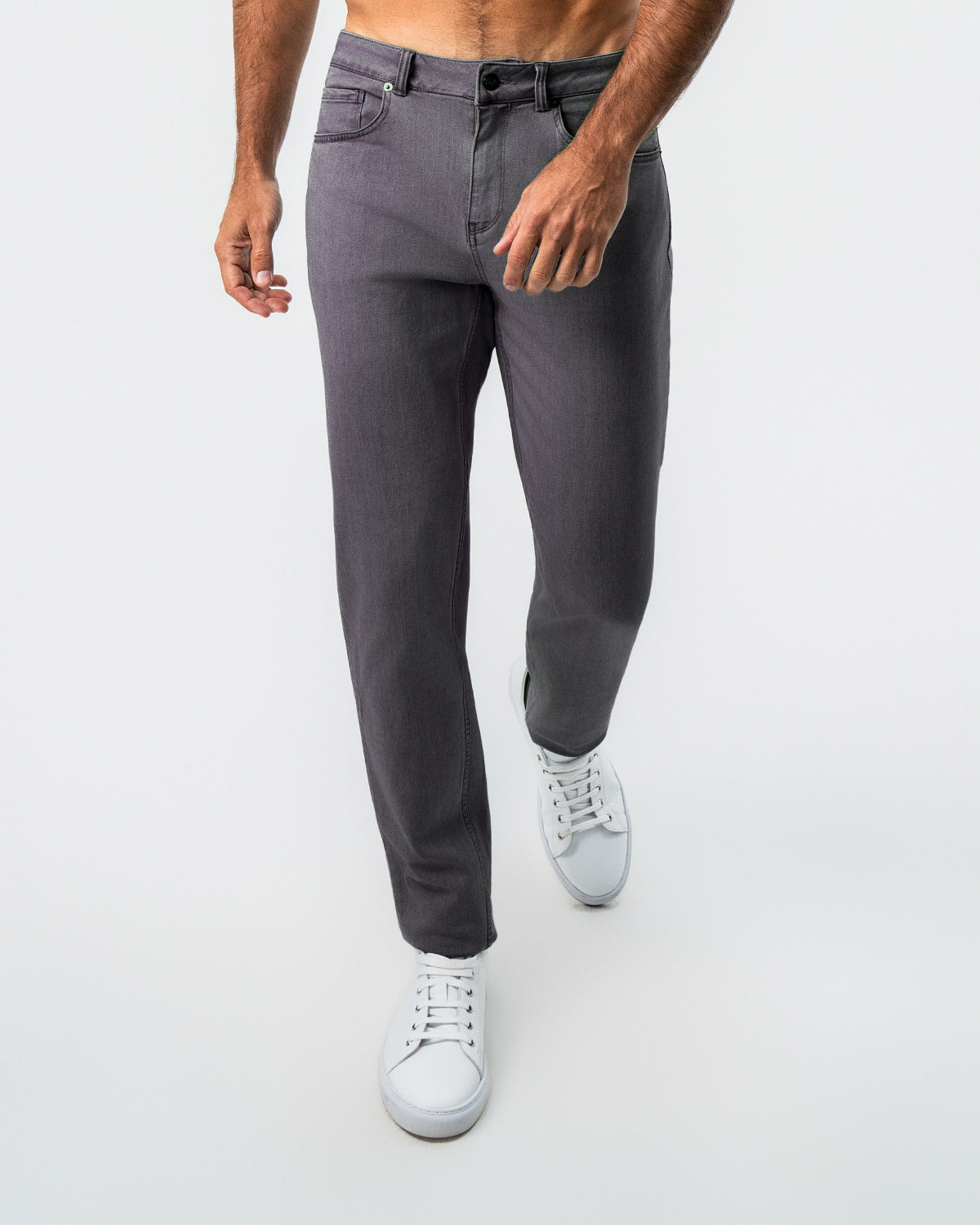 Athletic Fit Stretch Jeans - Slate Grey