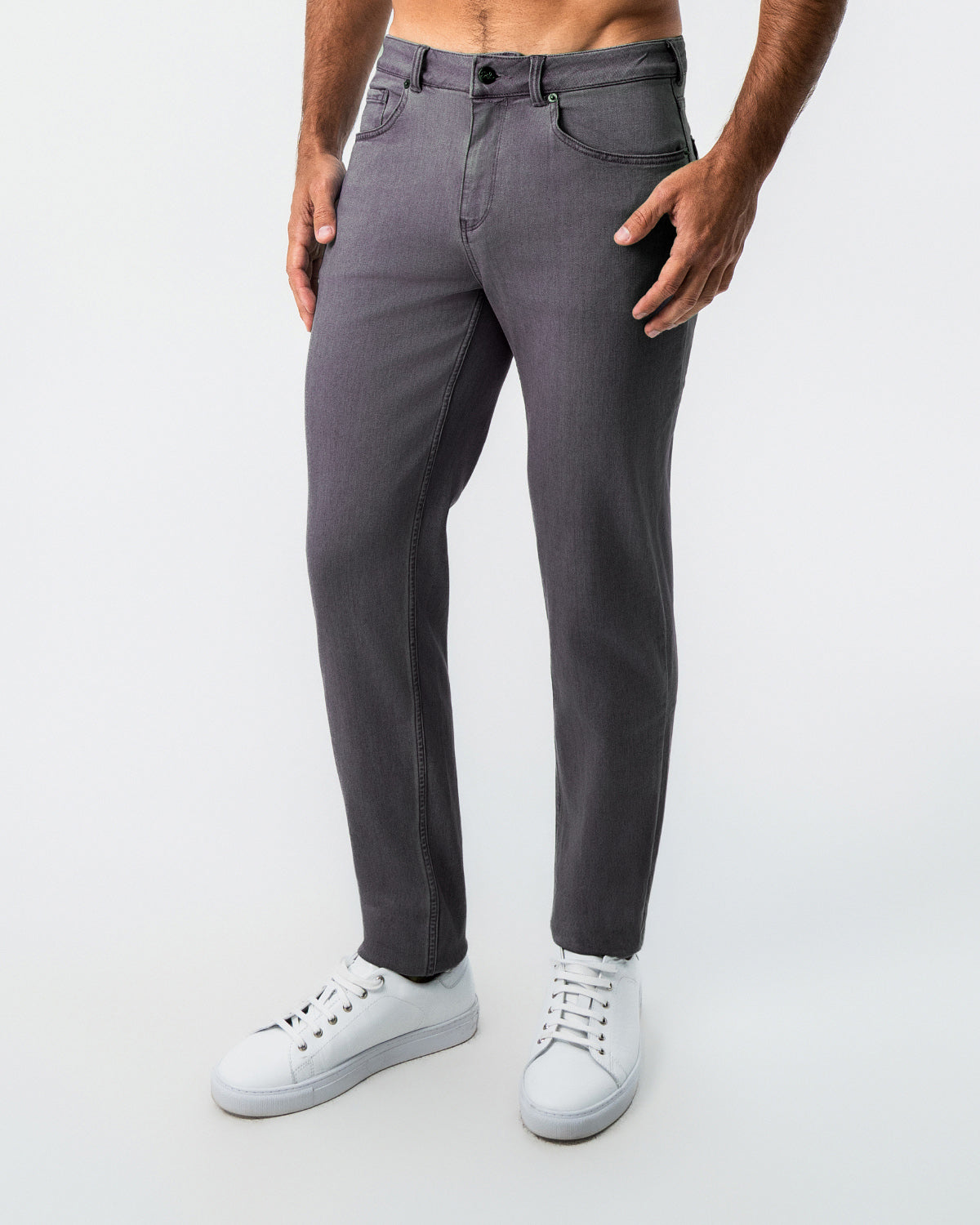 Athletic Fit Stretch Jeans - Slate Grey