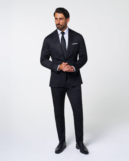 Athletic Fit Stretch Suit - Black, Grey & White Camo