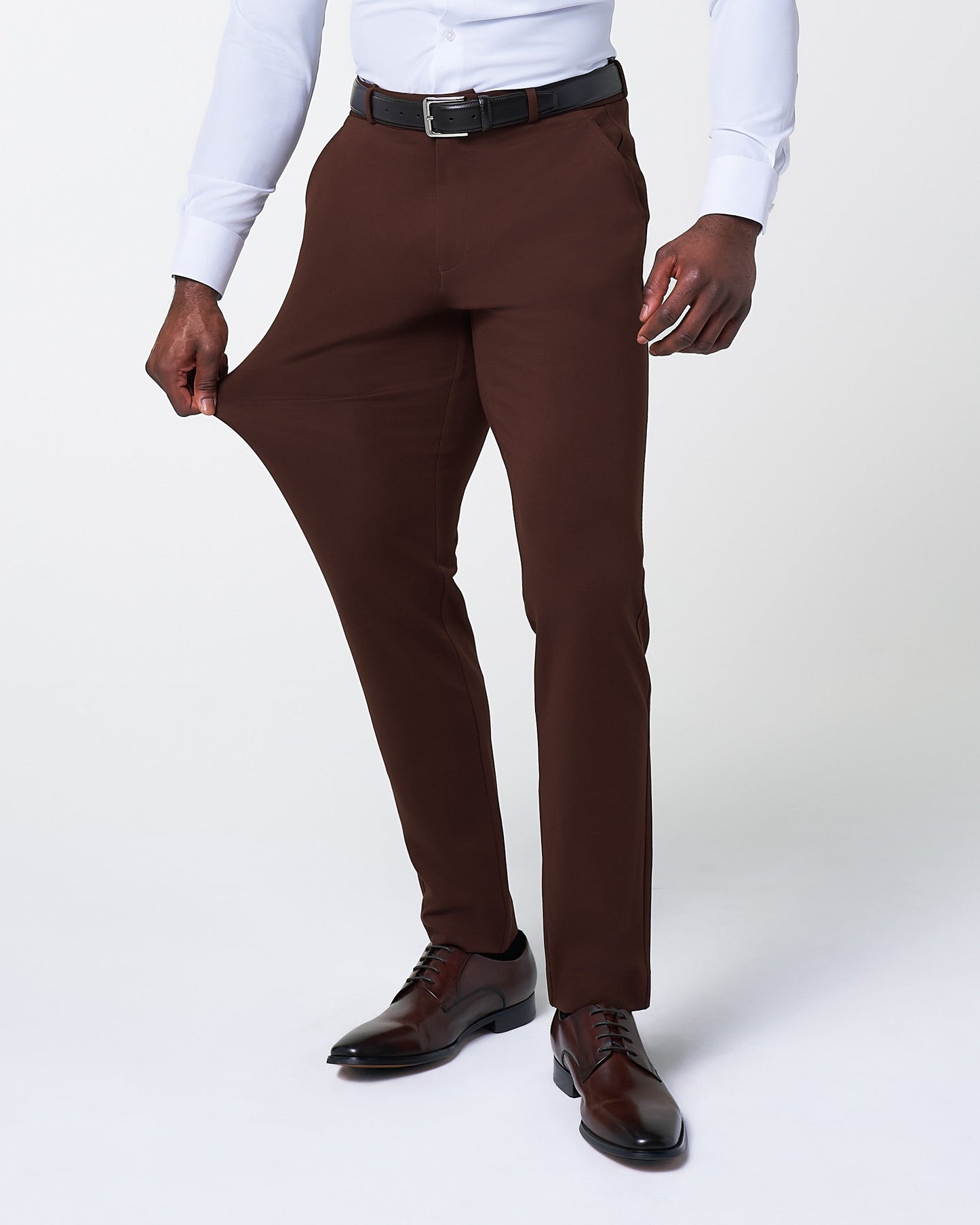 Athletic Fit Stretch Suit - Solid Brown