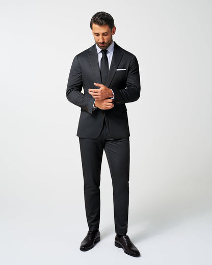 Athletic Fit Stretch Blazer - Charcoal Microcheck