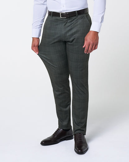 Athletic Fit Stretch Suit - Charcoal Plaid