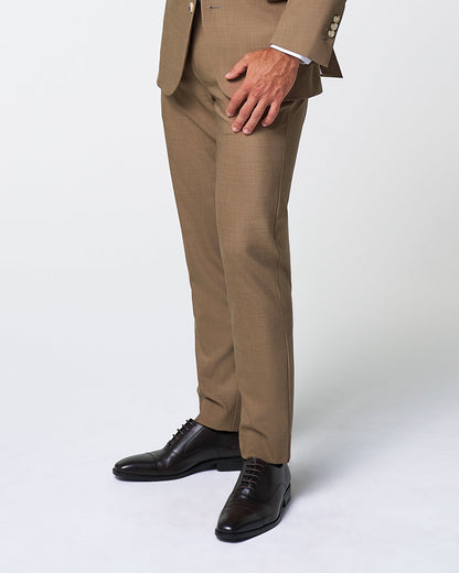 Athletic Fit Stretch Suit Pants - Heathered Cappuccino