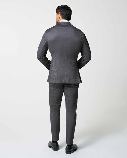 Athletic Fit Stretch Suit - Grey & Black Houndstooth