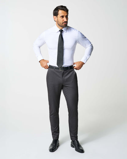 Athletic Fit Stretch Suit - Grey & Black Houndstooth