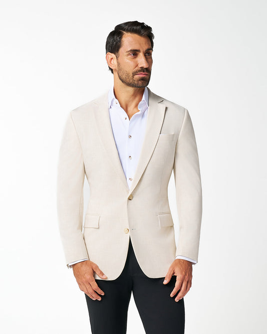 Athletic Fit Stretch Blazer - Lightweight Heathered Bamboo