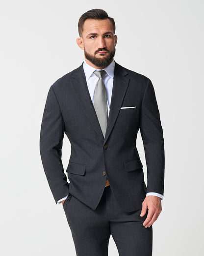 Athletic Fit Stretch Suit - Heathered Midnight Navy