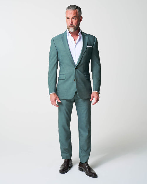 Athletic Fit Stretch Suit - Heathered Sea Green