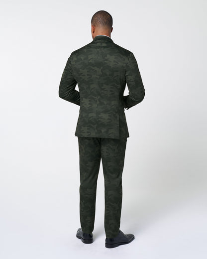 Athletic Fit Stretch Suit - Hunter Green Camo