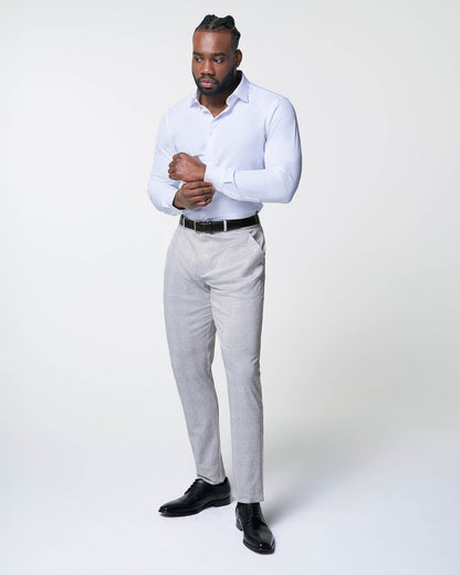 Athletic Fit Stretch Suit - Light Grey Plaid