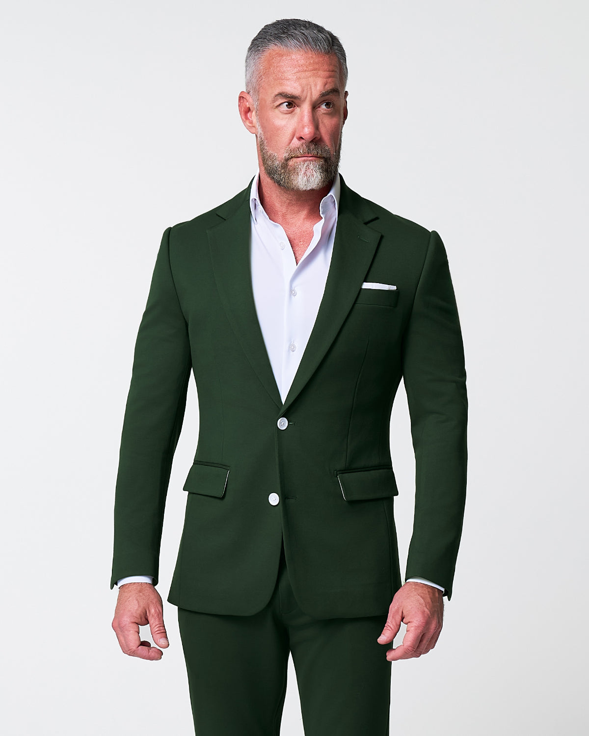 Athletic Fit Stretch Suit - Solid Pine