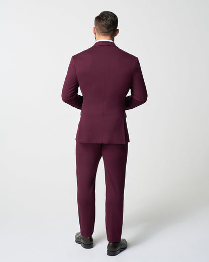 Athletic Fit Stretch Suit - Solid Plum