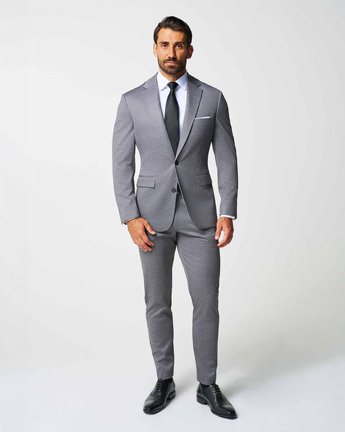 Athletic Fit Stretch Suit - Shadow Grey Plaid