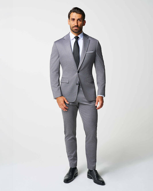 Athletic Fit Stretch Suit - Shadow Grey Plaid