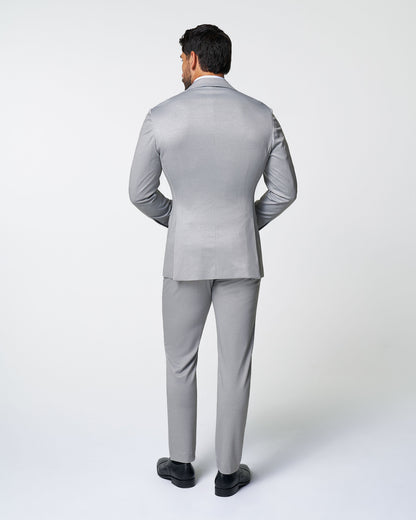 Athletic Fit Stretch Suit - Solid Light Grey