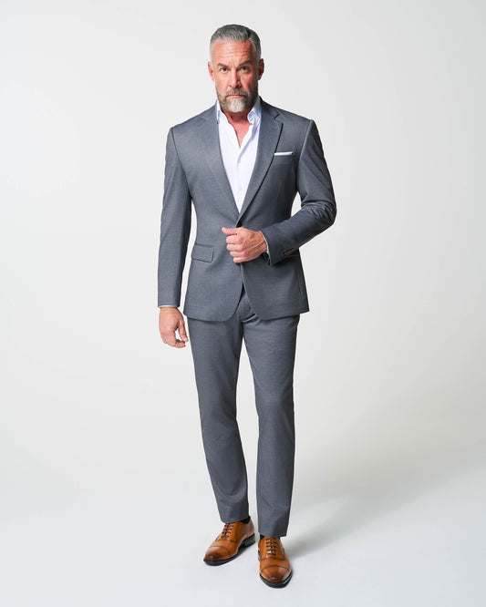 Athletic Fit Stretch Suit - Textured Cobalt