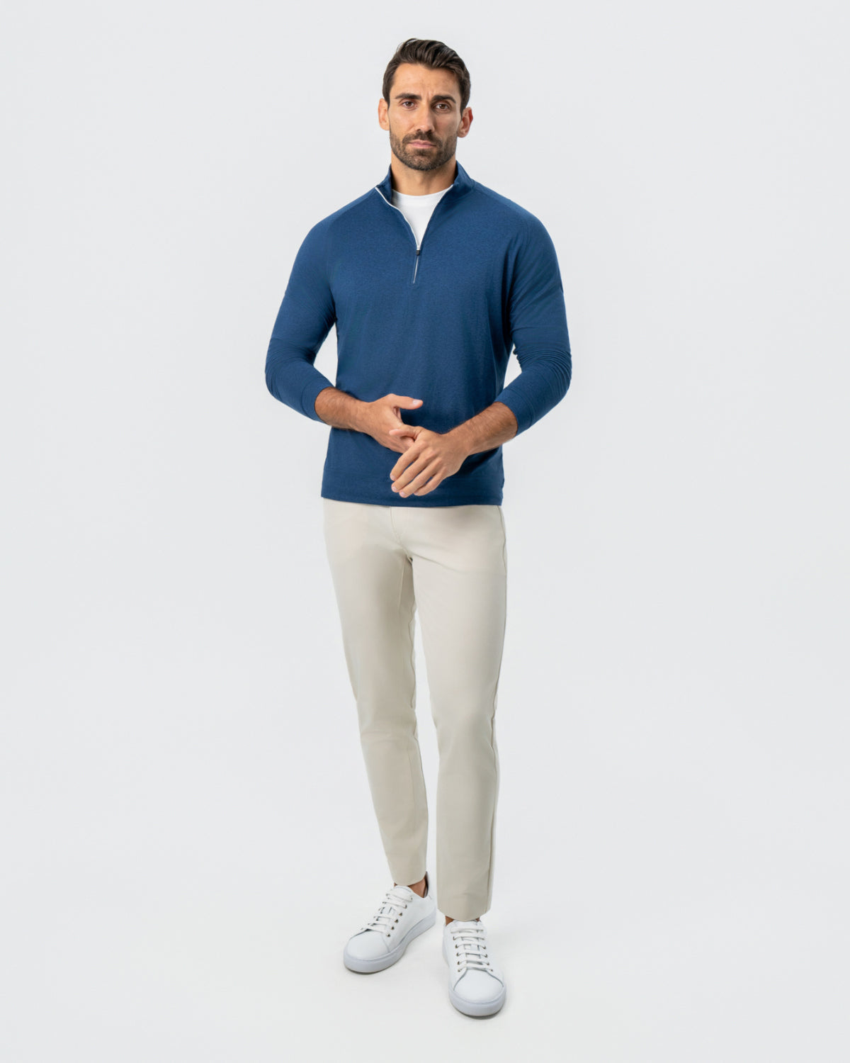 Tech Quarter Zip - Heathered Navy