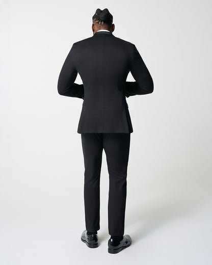 Athletic Fit Stretch Tuxedo - Black with Peak Lapel