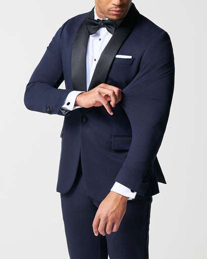 Athletic Fit Stretch Tuxedo Jacket - Navy with Shawl Lapel