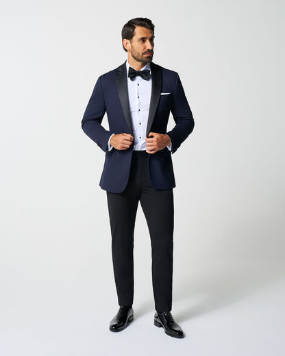 Athletic Fit Stretch Tuxedo - Navy with Peak Lapel