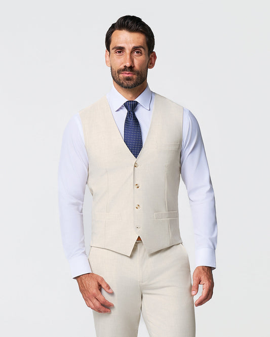 Athletic Fit Stretch Suit Vest - Lightweight Heathered Bamboo