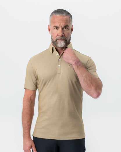 "The Warren" Brown Pique Polo