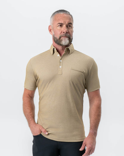 "The Warren" Brown Pique Polo