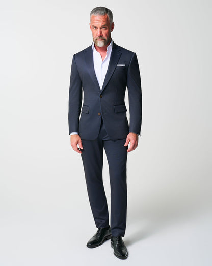 Athletic Fit Stretch Suit - Knit Blue Chalk Stripe