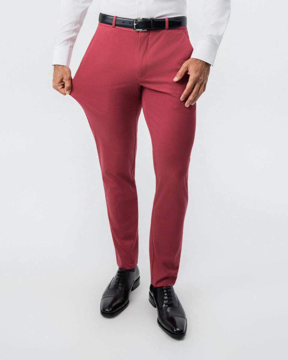 Athletic Fit Stretch Suit - Solid Crimson