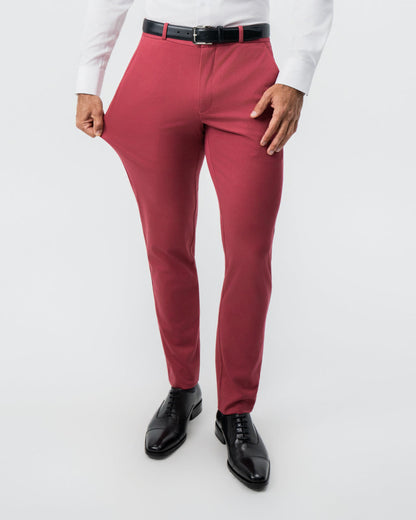 Athletic Fit Stretch Suit - Solid Crimson