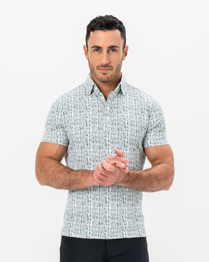 "The Vine" Green & Khaki Sketch Stripe