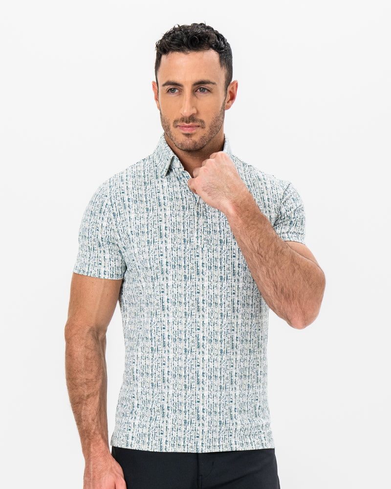 "The Vine" Green & Khaki Sketch Stripe