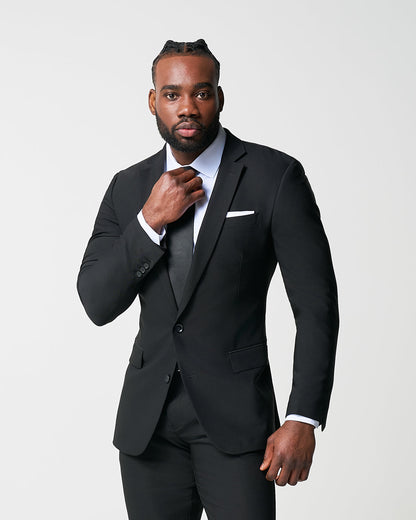 Athletic Fit Stretch Blazer - Heathered Black