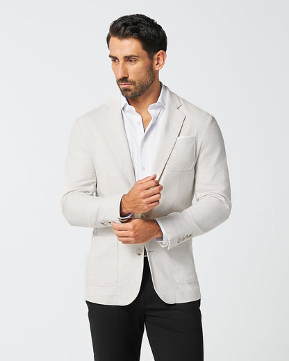 Unstructured Linen Blazer - Cream