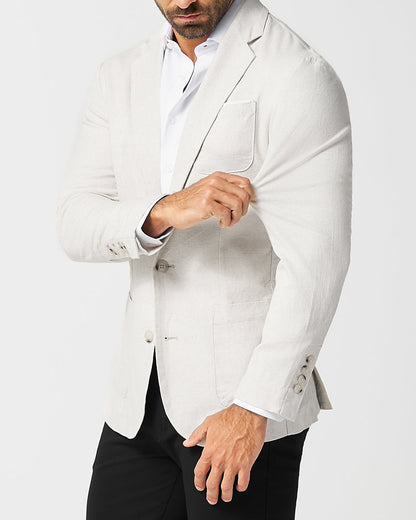 Unstructured Linen Blazer - Cream
