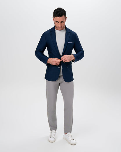 Athletic Fit Stretch Blazer - Navy Seersucker