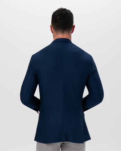 Athletic Fit Stretch Blazer - Navy Seersucker