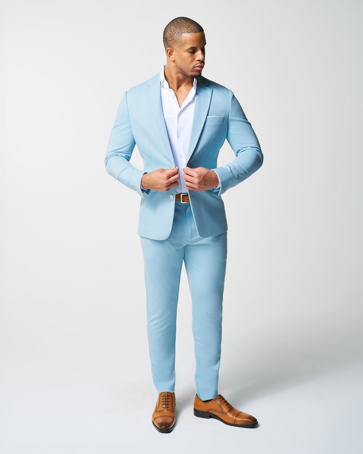 Athletic Fit Stretch Blazer - Solid Cool Blue